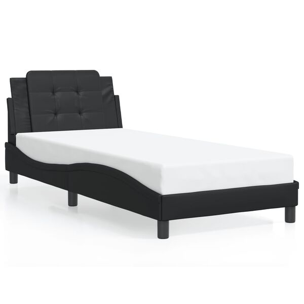 vidaXL Cadre de lit sans matelas Zadar noir 100x190 cm similicuir