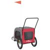 vidaXL Remorque de vélo pour animaux de compagnie rouge et gris