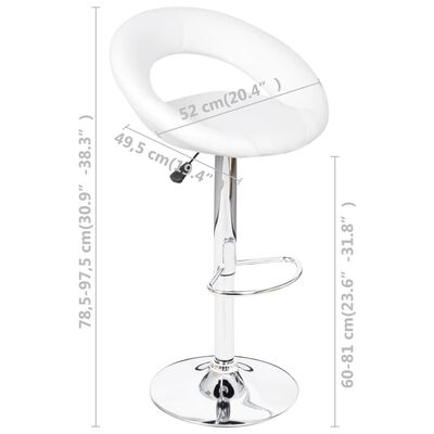 vidaXL Tabourets de bar lot de 2 blanc similicuir