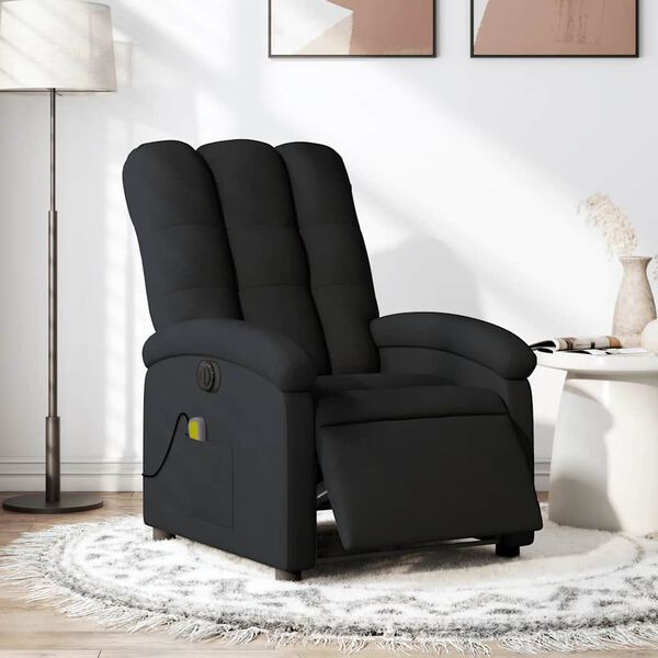 vidaXL Fauteuil inclinable de massage électrique noir tissu