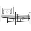 vidaXL Cadre de lit m&eacute;tal sans matelas et pied de lit noir 100x200 cm