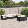 vidaXL Salon de jardin 9 pcs avec coussins noir r&eacute;sine tress&eacute;e