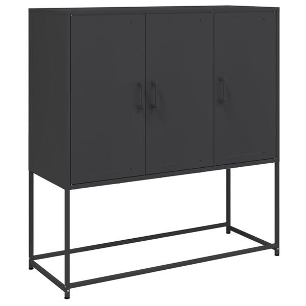 vidaXL Buffet haut noir 100,5x39x107 cm acier