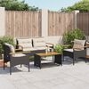 vidaXL Salon de jardin 4 pcs avec coussins noir r&eacute;sine tress&eacute;e