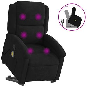 vidaXL Fauteuil inclinable de massage noir velours