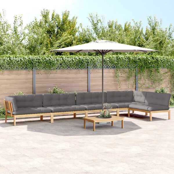 vidaXL Salon palette de jardin avec coussins 6pcs bois d'acacia massif