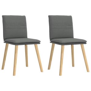 vidaXL Chaises &agrave; manger lot de 2 gris fonc&eacute; tissu