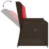 vidaXL Banc de jardin avec coussin Marron Poly rotin
