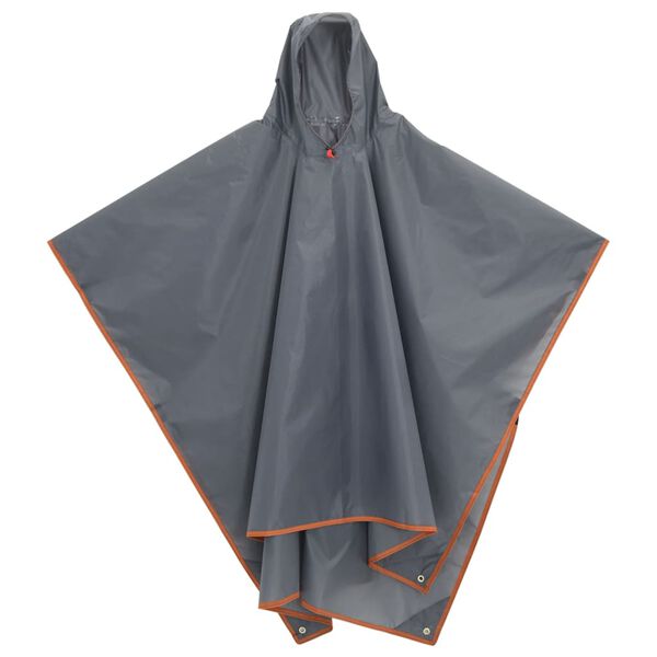 vidaXL Poncho de pluie avec capuche design 2 en 1 gris et orange