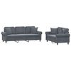 vidaXL Ensemble de canap&eacute;s 2 pcs avec coussins gris fonc&eacute; velours