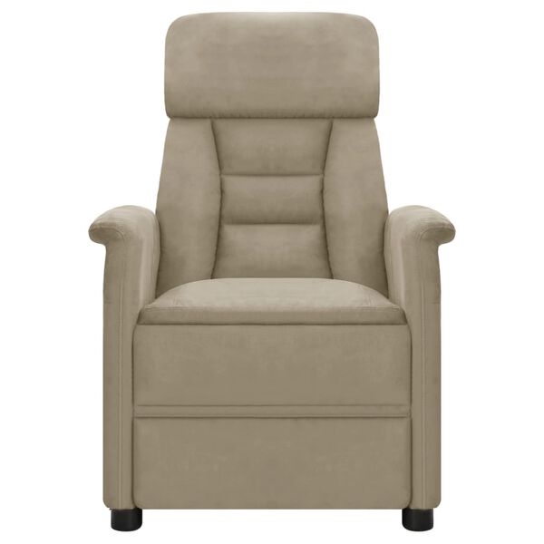vidaXL Fauteuil de massage &eacute;lectrique gris clair similicuir daim