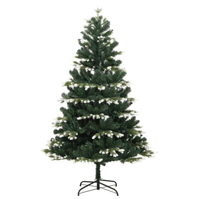 vidaXL Sapin de Noël artificiel articulé 300 LED et boules 210 cm