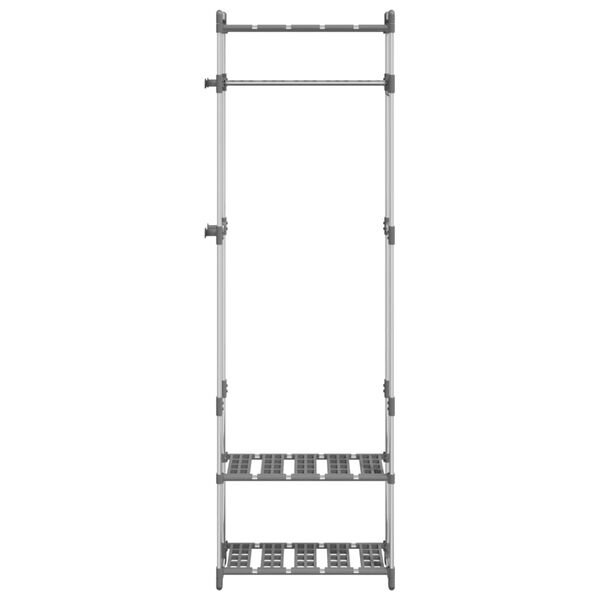 vidaXL Porte-vêtements à 3 niveaux Argenté 59x29x192 cm Aluminium