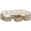 vidaXL Salon de jardin avec coussins 8 pcs beige r&eacute;sine tress&eacute;e