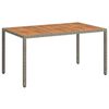 vidaXL Table de Jardin Gris 150 x 90 x 75 cm polyrotin