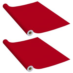 vidaXL Films autoadhésifs pour meubles 2 pcs Rouge 500x90 cm PVC