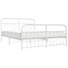 vidaXL Cadre de lit m&eacute;tal sans matelas et pied de lit blanc 183x213 cm