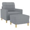 vidaXL Fauteuil avec repose-pied Gris clair 60 cm Tissu