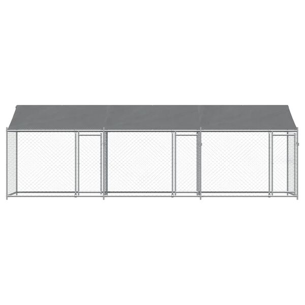 vidaXL Cage pour chien avec toit et portes gris 6x2x2m acier galvanisé