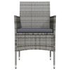 vidaXL Ensemble &agrave; manger de jardin et coussins 5pcs Gris/noir