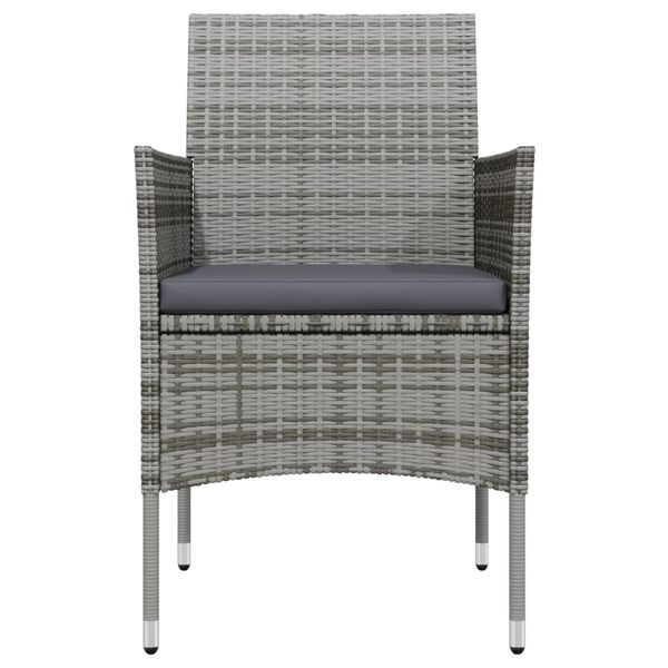 vidaXL Ensemble &agrave; manger de jardin et coussins 5pcs Gris/noir