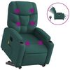 vidaXL Fauteuil inclinable de massage électrique vert foncé tissu