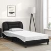 vidaXL Cadre de lit sans matelas Hvar noir blanc 100x190 cm similicuir