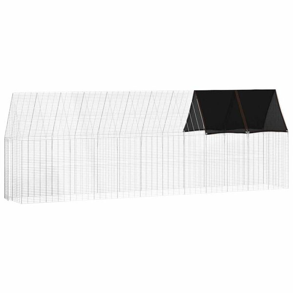 vidaXL Cage &agrave; poules 2 pcs Argent&eacute; 600 x 100 x 210 cm Acier galvanis&eacute;