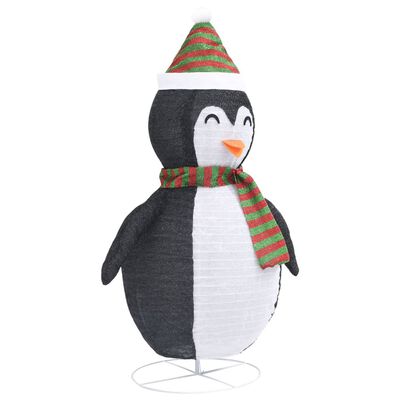 vidaXL Décoration de Noël pingouin à LED Tissu de luxe 60 cm