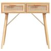 vidaXL Table console Marron 80x30x75 cm Bois massif pin /rotin naturel
