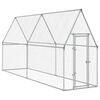 vidaXL Cage pour poules argent&eacute; 400x100x190 cm acier galvanis&eacute;