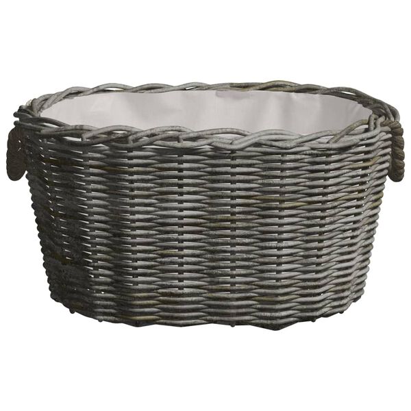 vidaXL Panier à bois de chauffage avec poignées 59x42x28 cm Gris Saule