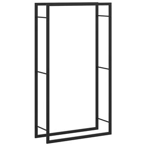 vidaXL &Eacute;tag&egrave;re &agrave; bois de chauffage Noir mat 80 x 28 x 154 cm Acier