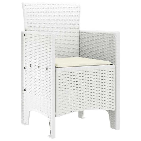 vidaXL Chaise de jardin 2 pcs Blanc 53 x 49 x 85 cm PP