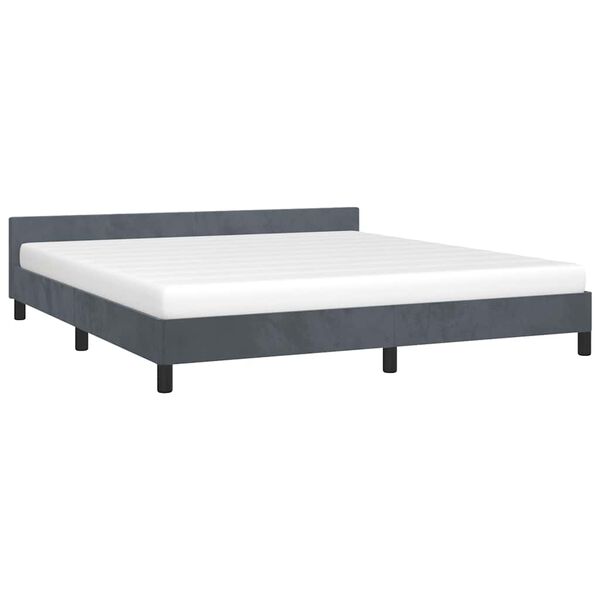 vidaXL Cadre de lit sans matelas gris foncé California velours