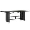 vidaXL Table de jardin dessus en verre noir 190x80x74cm r&eacute;sine tress&eacute;e