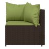 vidaXL Salon de jardin 4 pcs avec coussins Marron R&eacute;sine tress&eacute;e