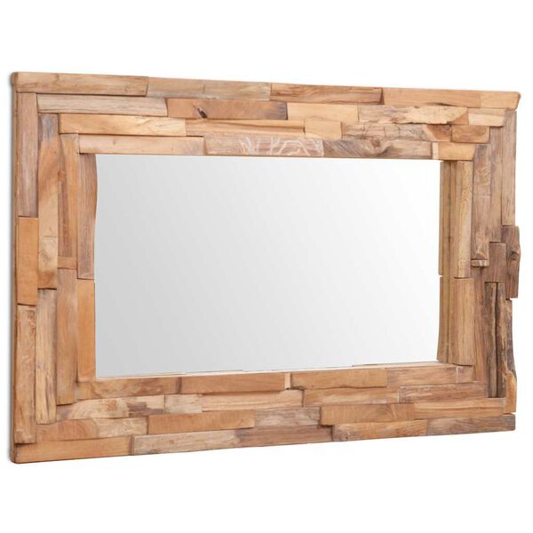 vidaXL Miroir d&eacute;coratif Teck 90x60 cm Rectangulaire