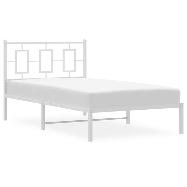 vidaXL Cadre de lit métal sans matelas et tête de lit blanc 100x200 cm