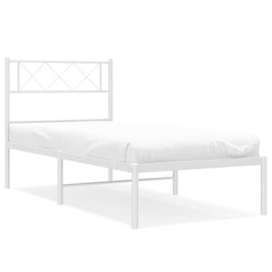 vidaXL Cadre de lit métal sans matelas et tête de lit blanc 100x200 cm