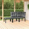 vidaXL Salon de jardin 3 pcs noir et gris r&eacute;sine tress&eacute;e