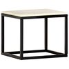 vidaXL Table basse Blanc 40x40x35 cm Pierre véritable texture marbre