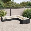 vidaXL Salon de jardin 10 pcs avec coussins noir r&eacute;sine tress&eacute;e