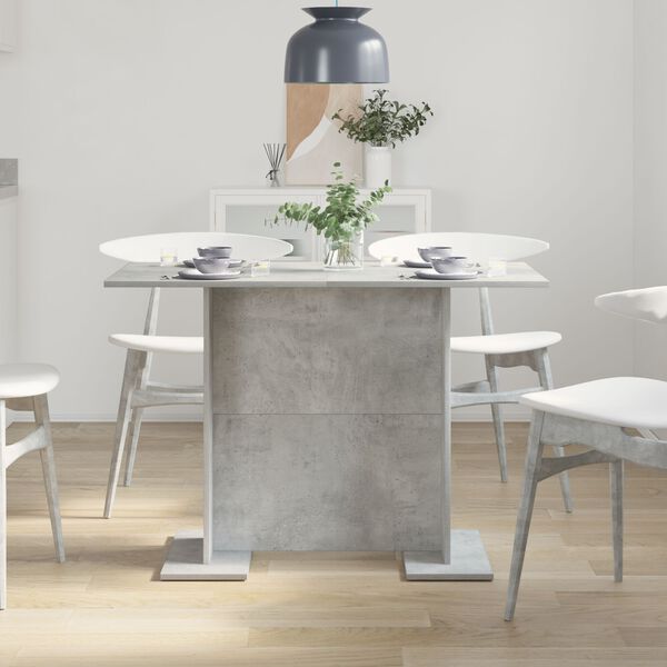 vidaXL Table de salle &agrave; manger Gris b&eacute;ton 110 x 60 x 75 cm Agglom&eacute;r&eacute;