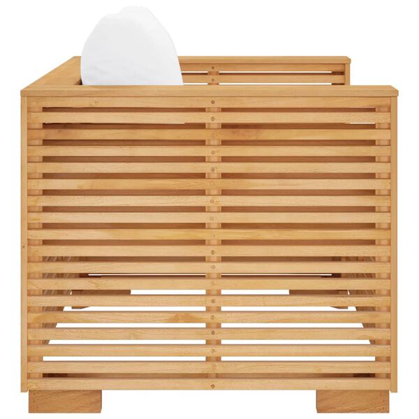 vidaXL Fauteuil de jardin avec coussins cr&egrave;me Bois de teck massif