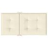 vidaXL Coussins de chaise de jardin &agrave; dossier bas lot de 2 cr&egrave;me