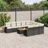 vidaXL Salon de jardin 11 pcs avec coussins noir r&eacute;sine tress&eacute;e