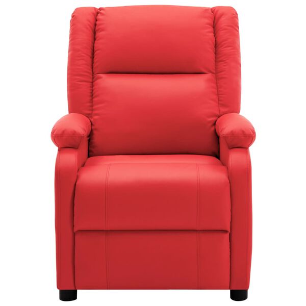 vidaXL Fauteuil de massage &eacute;lectrique rouge similicuir