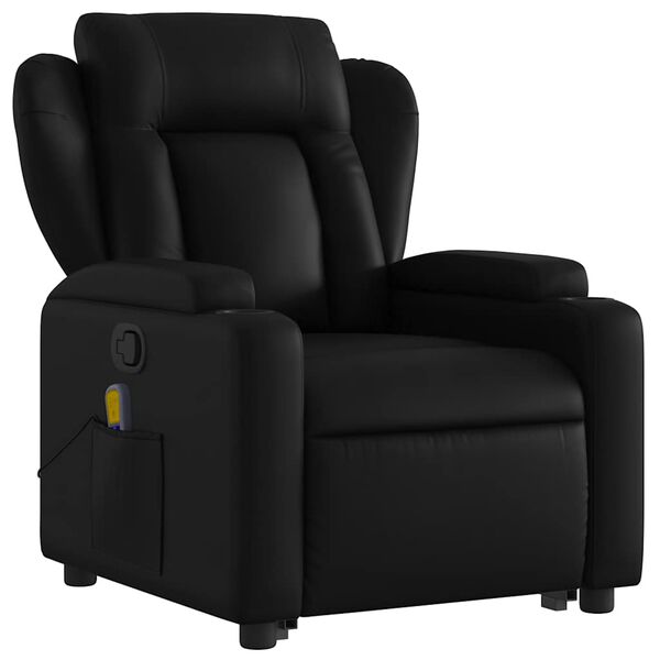 vidaXL Fauteuil inclinable de massage noir similicuir