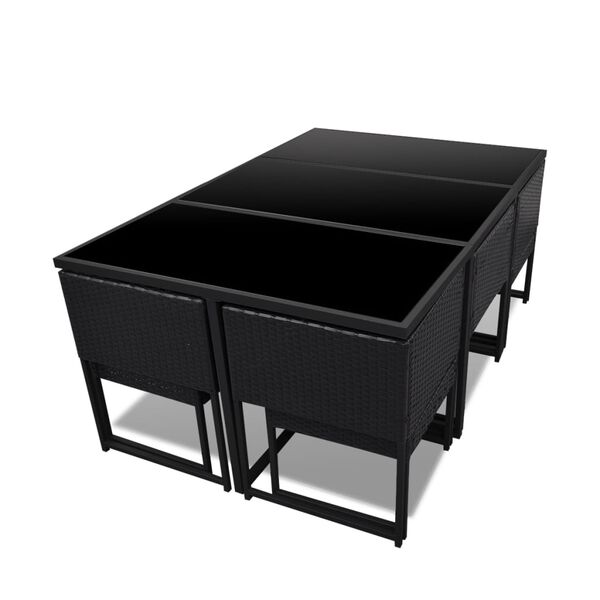 vidaXL Salon de jardin 11 pcs avec coussins R&eacute;sine tress&eacute;e Noir